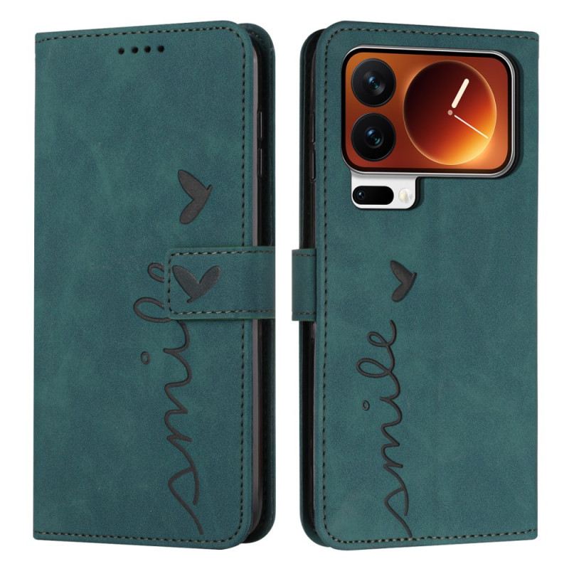 Lederhüllen Für Xiaomi 17 Pro Herz- Und Smiley-muster