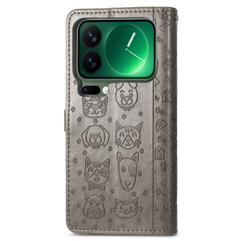 Lederhüllen Xiaomi 17 Pro Animierte Tiere