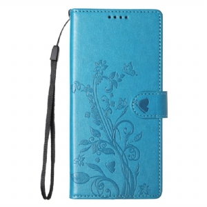 Lederhüllen Xiaomi 17 Pro Handyhülle Blumen-schmetterlingsmuster