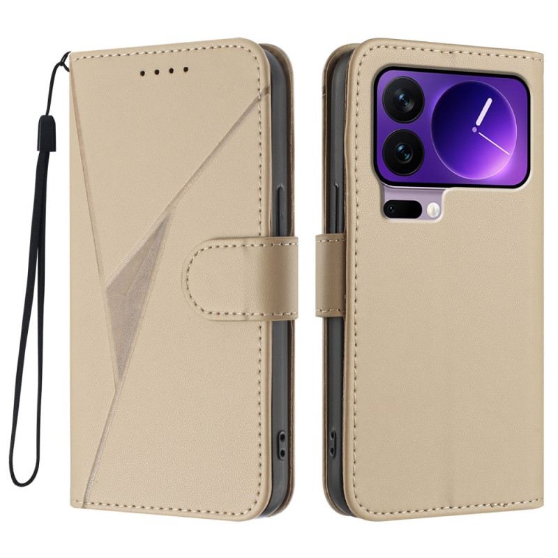 Lederhüllen Xiaomi 17 Pro Handyhülle Dreiecksmuster