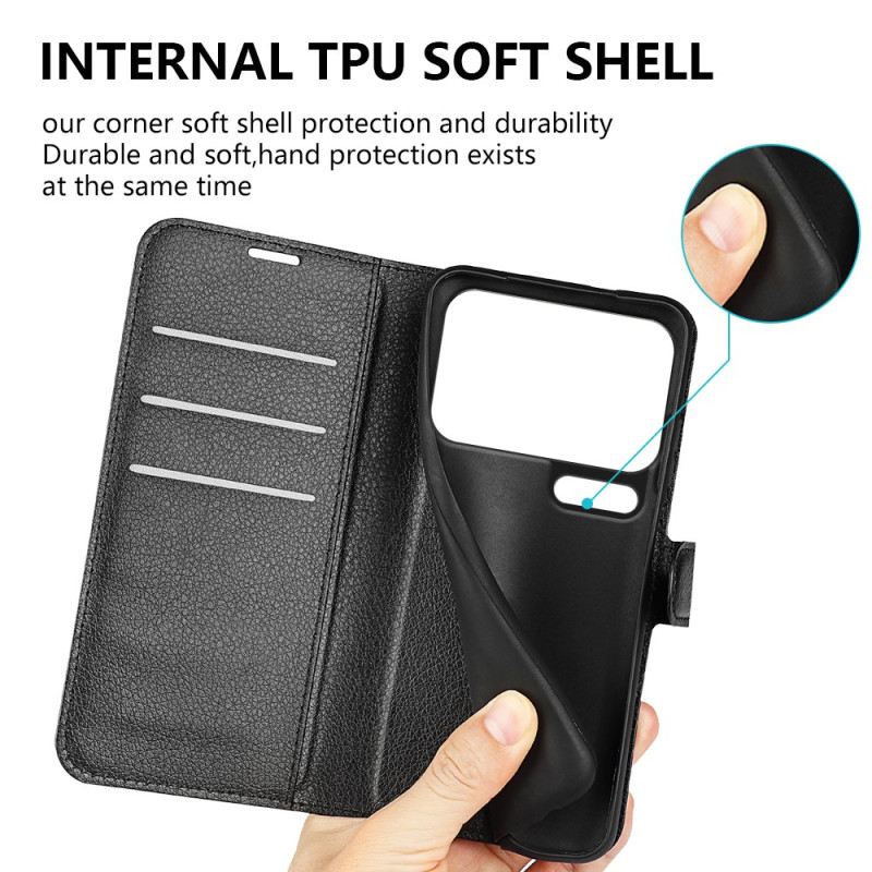 Lederhüllen Xiaomi 17 Pro Handyhülle Kunstleder In Litschi-optik