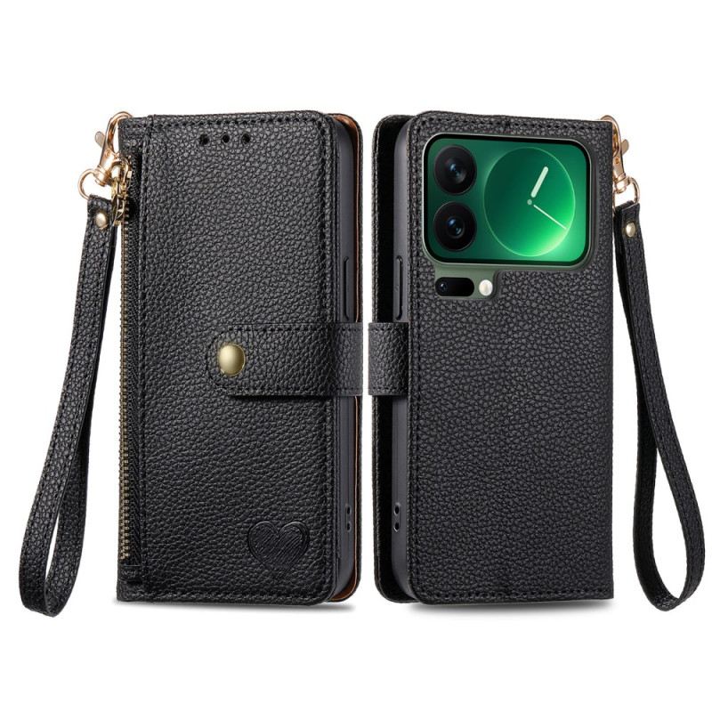 Lederhüllen Xiaomi 17 Pro Handyhülle Rfid-blockierendes Herzdesign