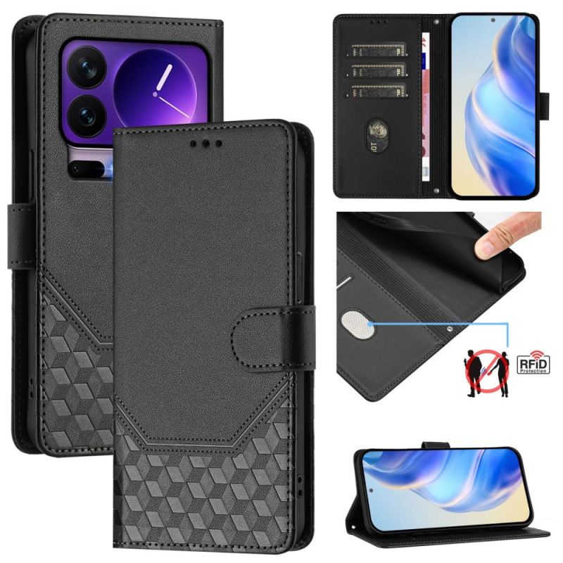 Lederhüllen Xiaomi 17 Pro Handyhülle Rfid-blockierung Und Wabenmuster