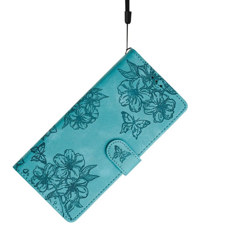 Lederhüllen Xiaomi 17 Pro Handyhülle Schmetterlinge Und Blumen In Wildlederoptik