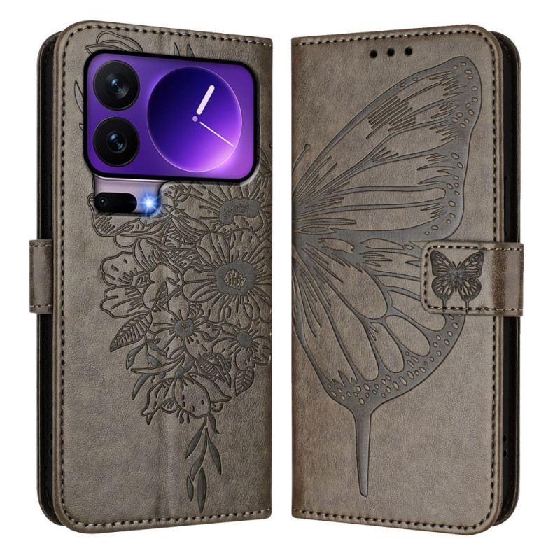 Lederhüllen Xiaomi 17 Pro Schmetterlingsarmband-design