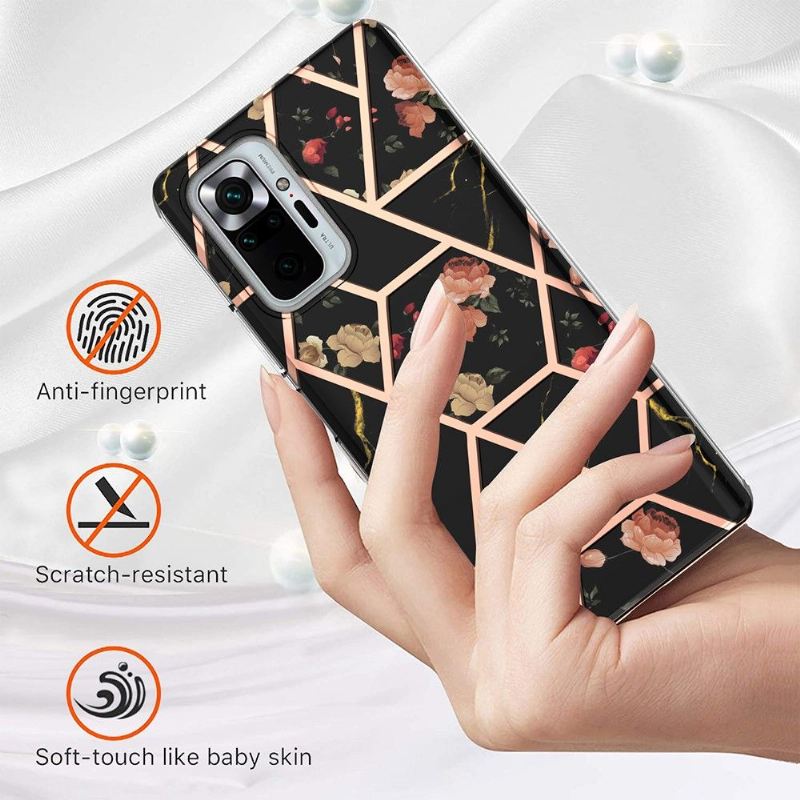 Handyhülle Für Xiaomi Redmi Note 10 Pro Marbre Et Fleurs