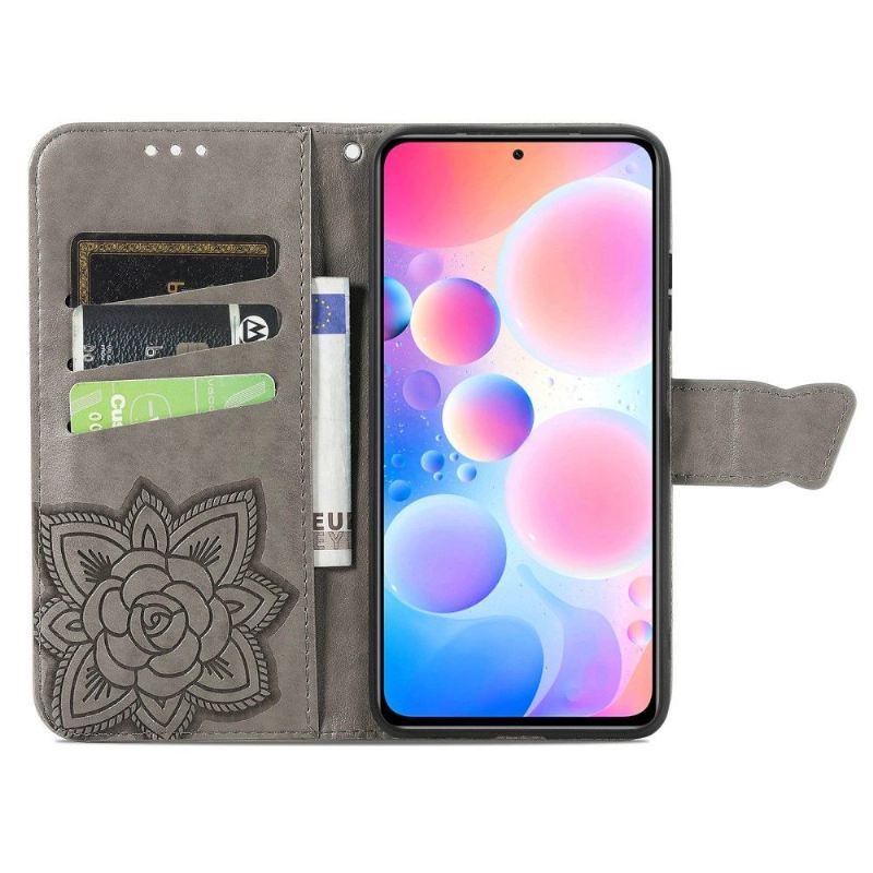 Lederhüllen Für Xiaomi Redmi Note 10 Pro Schutzhülle Papillon Relief