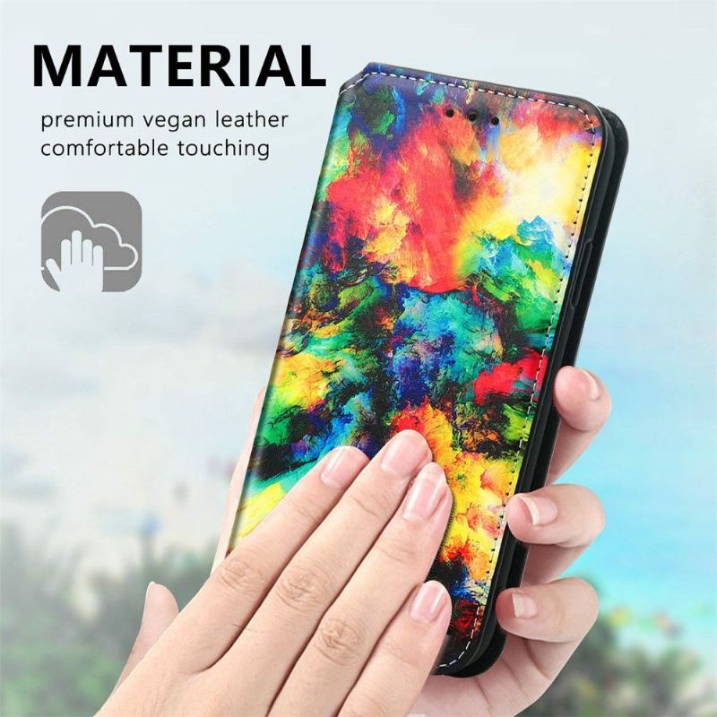 Lederhüllen Für Vivo Y72 5G Schillernde Wolke