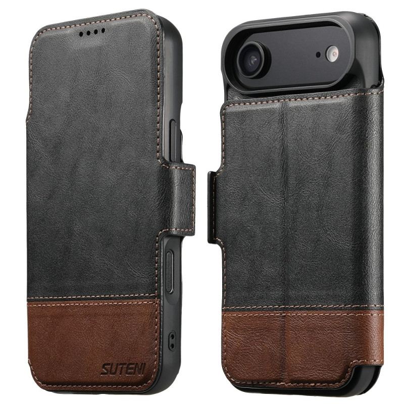 Lederhüllen iPhone Air Magsafe Zweifarbige Abnehmbare Hülle Von Suteni