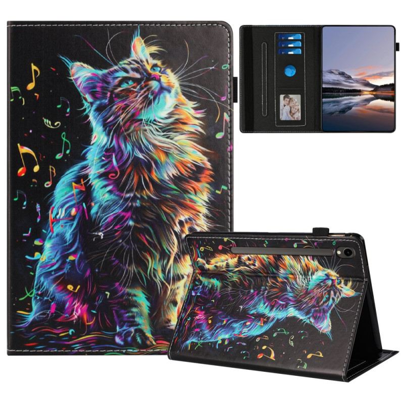 Case Für Samsung Galaxy Tab S10 Fe Musikkatze