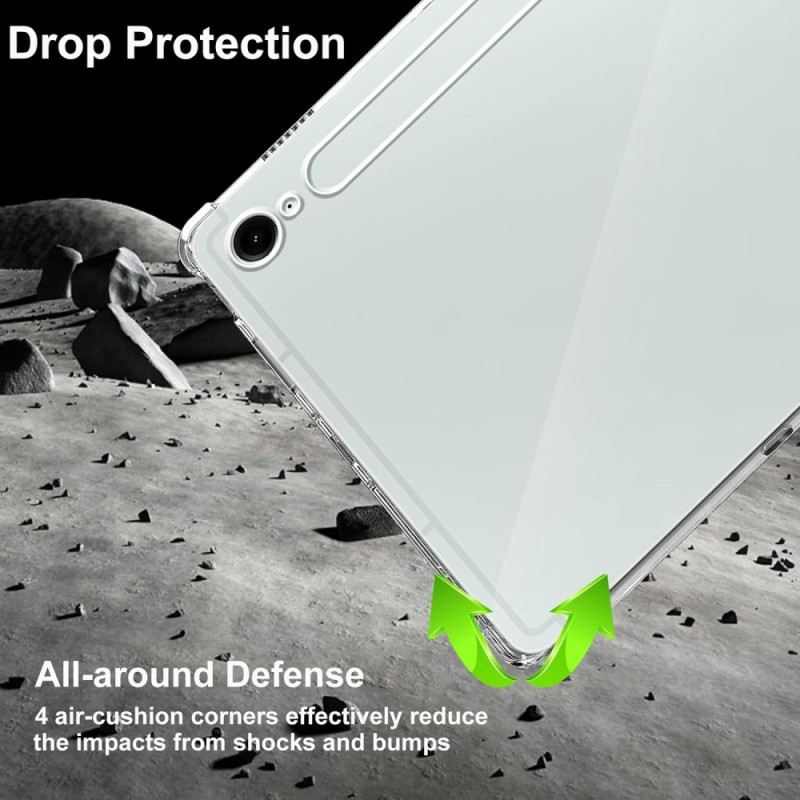 Hülle Samsung Galaxy Tab S10 Fe Transparent Mit 2 Displayschutzfolien Aus Gehärtetem Glas