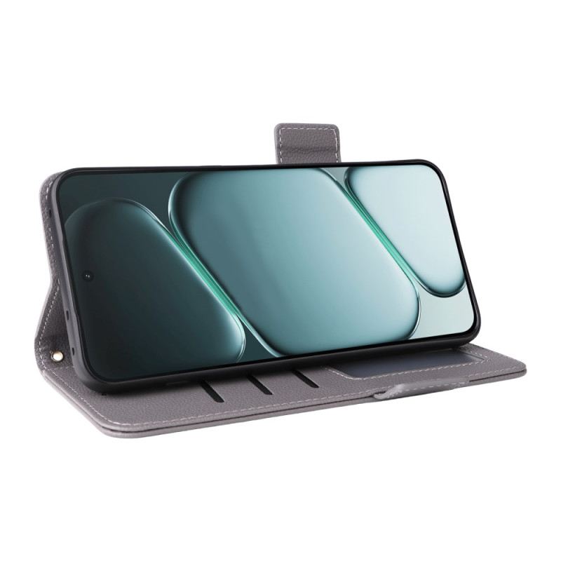 Lederhüllen Für Oneplus 15r Litschi-textur Mit Riemen