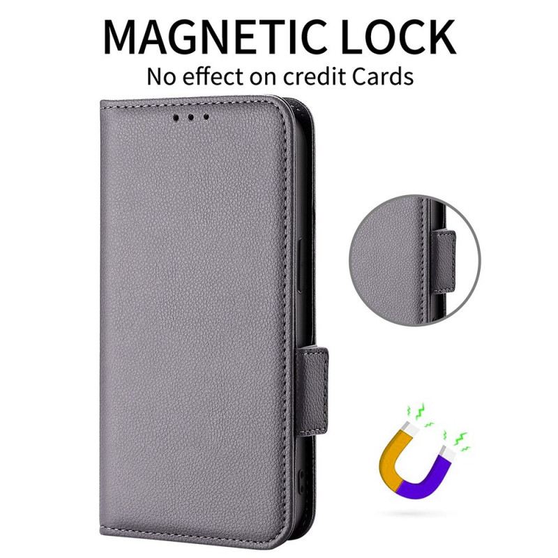 Lederhüllen Für Oneplus 15r Litschi-textur Mit Riemen