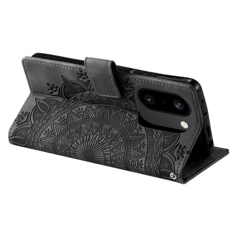 Lederhüllen Für Oneplus 15r Mandala-geldbörse In Wildlederoptik