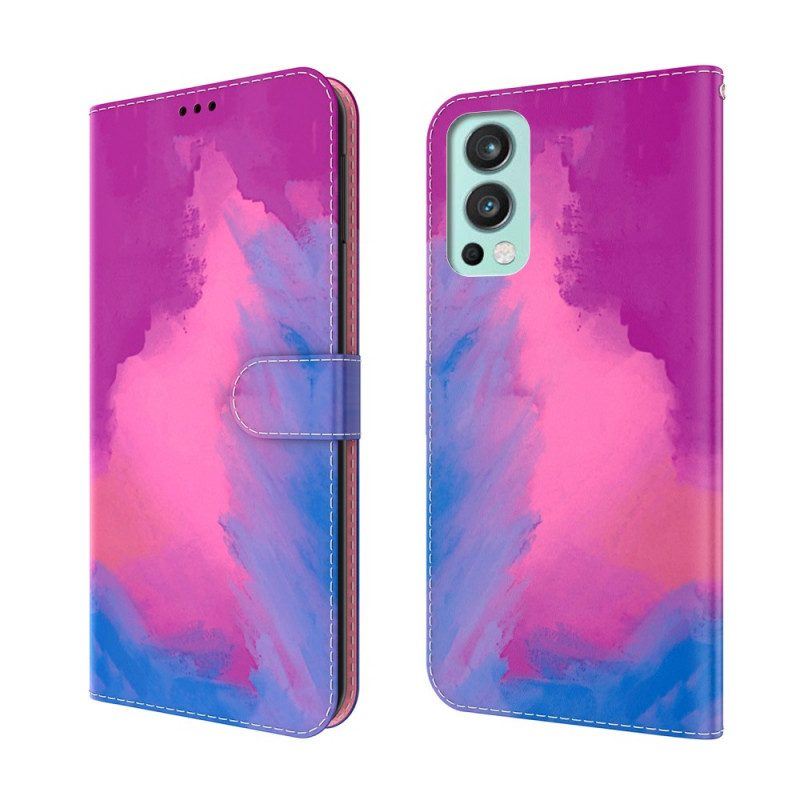 Flip Case Für OnePlus Nord 2 5G Aquarell