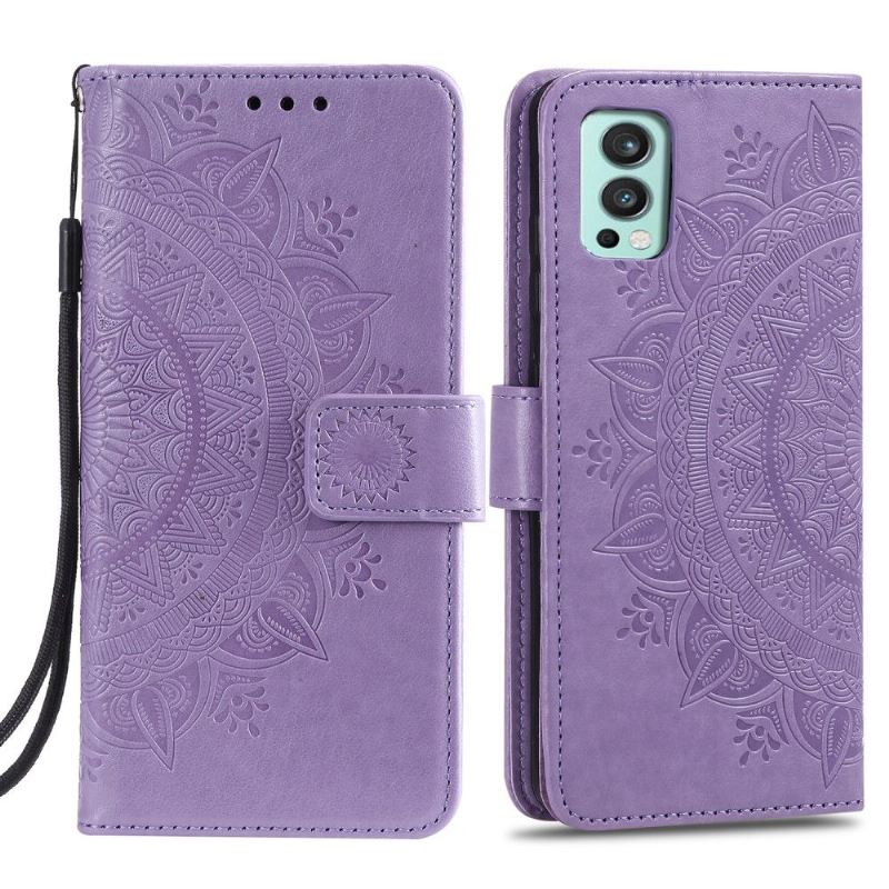Flip Case Für OnePlus Nord 2 5G Sonnen-mandala