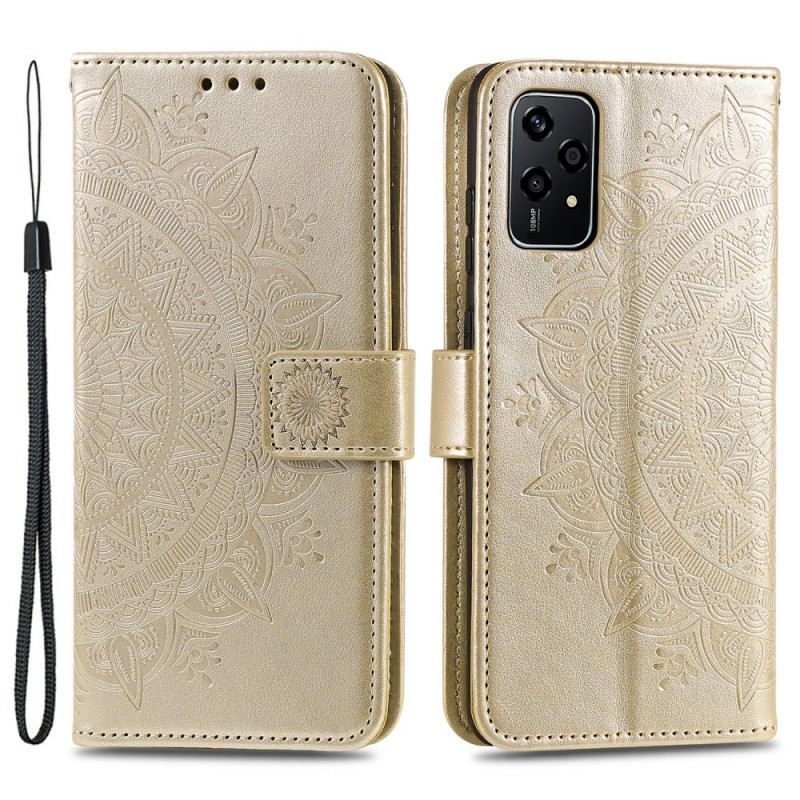 Lederhüllen Für Honor 200 Lite Mandala-sonne Mit Riemen
