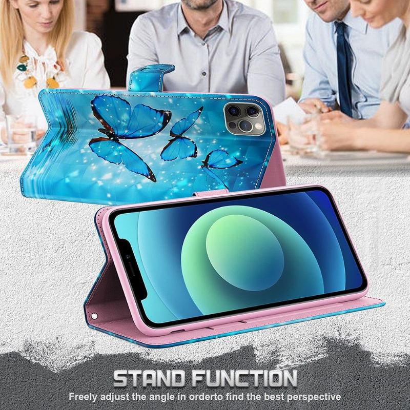 Lederhüllen Für Sony Xperia 10 III Blaue Schmetterlinge