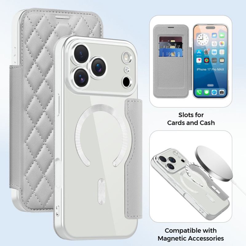 Flip Case iPhone 17 Pro Max Handyhülle Magsafe Kompatibel Gesteppt