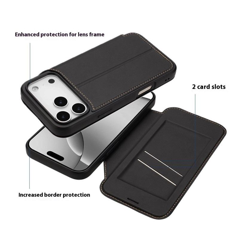 Flip Case iPhone 17 Pro Max Magnetverschluss Und Kartenhalter