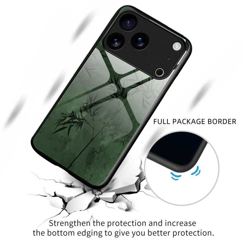 Hülle Für iPhone 17 Pro Max Gehärtetes Glas Mit Blumenmuster