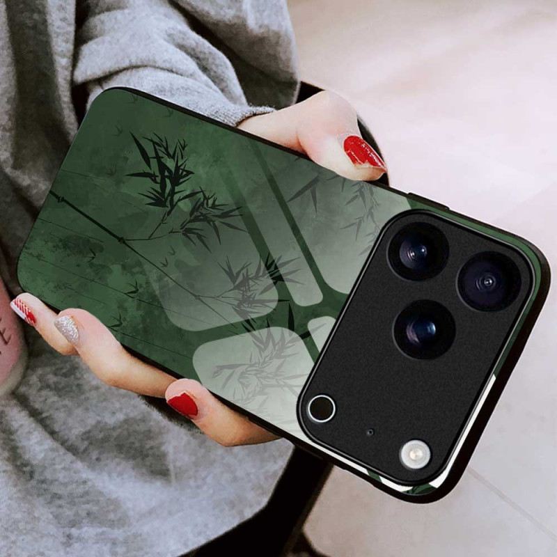 Hülle Für iPhone 17 Pro Max Gehärtetes Glas Mit Blumenmuster