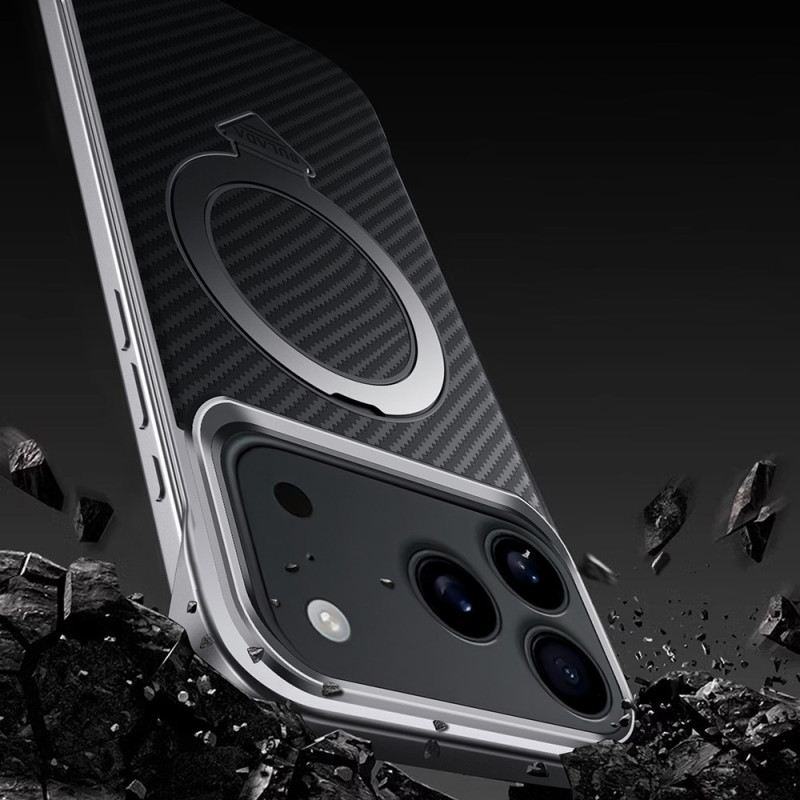 Hülle Für iPhone 17 Pro Max Magsafe Carbonfaser-ringhalterung