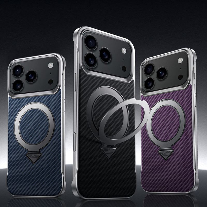 Hülle Für iPhone 17 Pro Max Magsafe Carbonfaser-ringhalterung