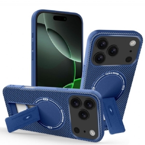 Hülle iPhone 17 Pro Max Carbonfaser-optik Mit Integriertem Ständer