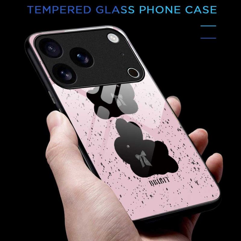 Hülle iPhone 17 Pro Max Gehärtetes Glas In Rosa Und Schwarz
