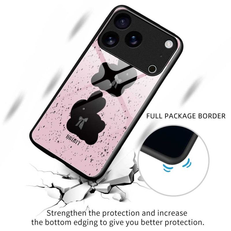 Hülle iPhone 17 Pro Max Gehärtetes Glas In Rosa Und Schwarz