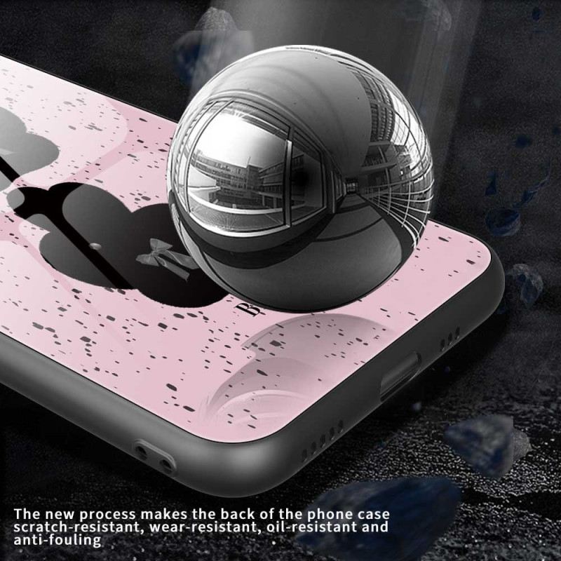 Hülle iPhone 17 Pro Max Gehärtetes Glas In Rosa Und Schwarz