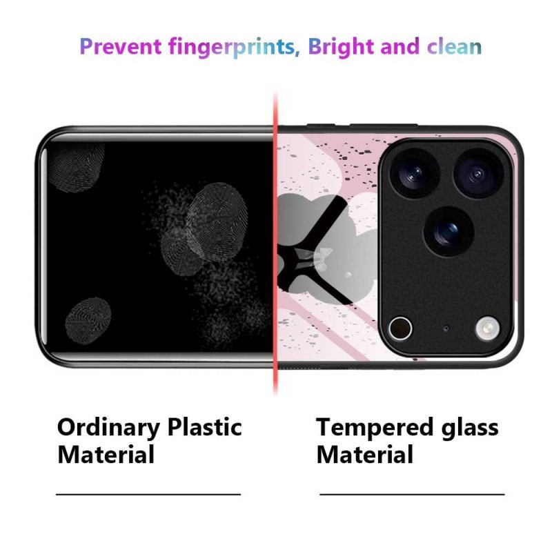 Hülle iPhone 17 Pro Max Gehärtetes Glas In Rosa Und Schwarz