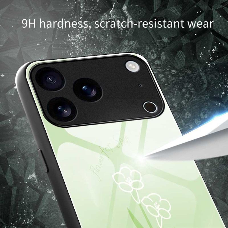 Hülle iPhone 17 Pro Max Handyhülle Blumen Aus Gehärtetem Glas