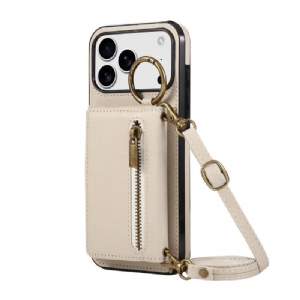 Hülle iPhone 17 Pro Max Handyhülle Brieftasche Und Schultergurt