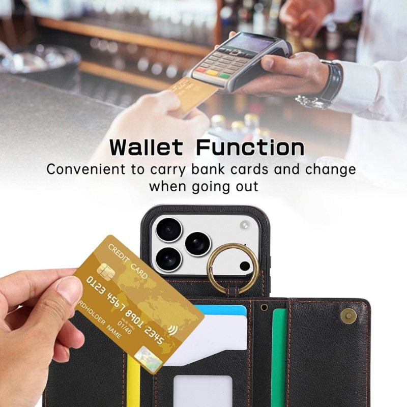Hülle iPhone 17 Pro Max Handyhülle Brieftasche Und Schultergurt
