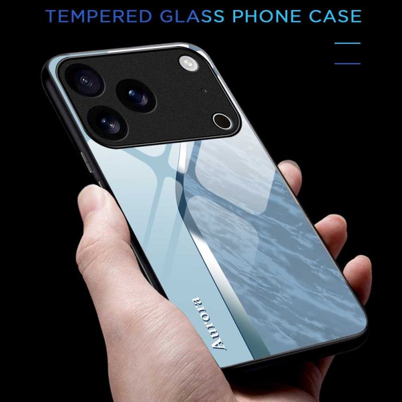 Hülle iPhone 17 Pro Max Handyhülle Hellblaues Sicherheitsglas Mit Design