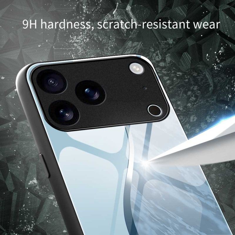 Hülle iPhone 17 Pro Max Handyhülle Hellblaues Sicherheitsglas Mit Design