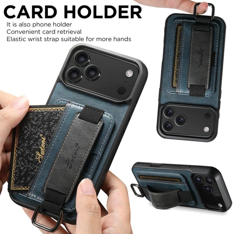 Hülle iPhone 17 Pro Max Suteni Kartenhalter Und Gurt