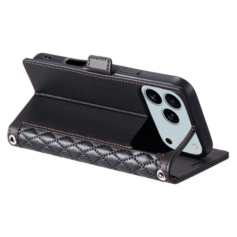 Lederhüllen iPhone 17 Pro Max Handyhülle Klassisch Gesteppt