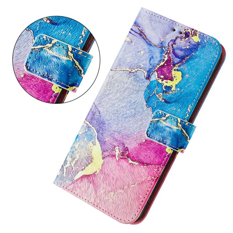 Lederhüllen Für Xiaomi 15 Pro Bunter Marmor