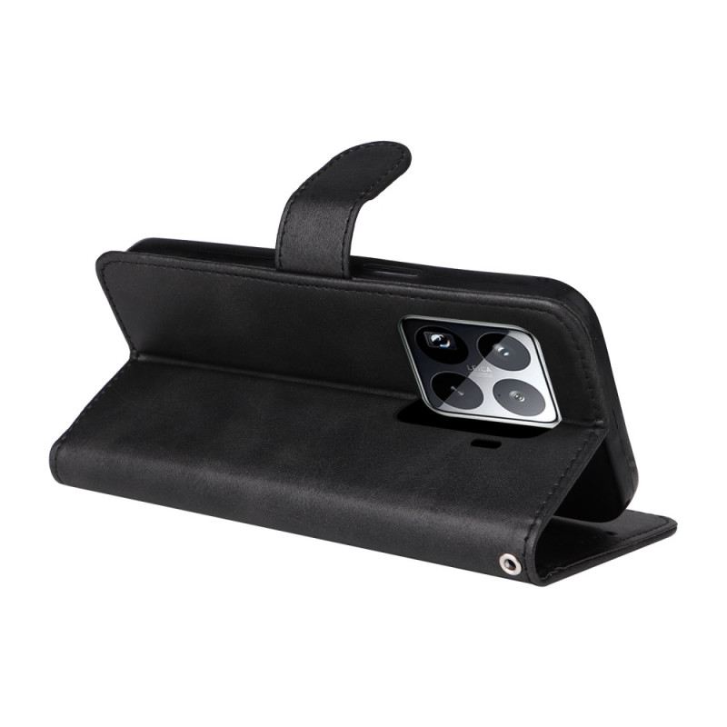 Lederhüllen Für Xiaomi 15 Pro Glattlederoptik Mit Riemen