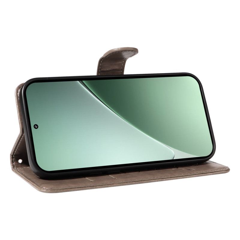 Lederhüllen Xiaomi 15 Pro Blumen- Und Schmetterlingsmuster