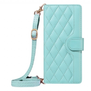 Lederhüllen Xiaomi 15 Pro Gesteppt Mit Tragegurt Und Schulterriemen