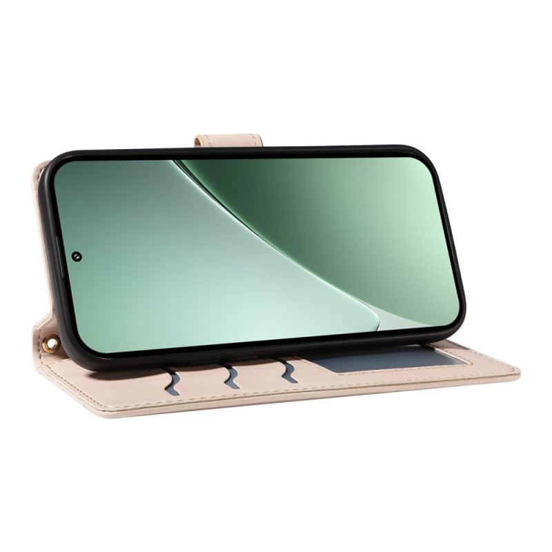 Lederhüllen Xiaomi 15 Pro Gesteppt Mit Tragegurt Und Schulterriemen