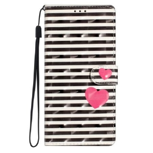 Lederhüllen Xiaomi 15 Pro Handyhülle 3d-streifen Und Herzen