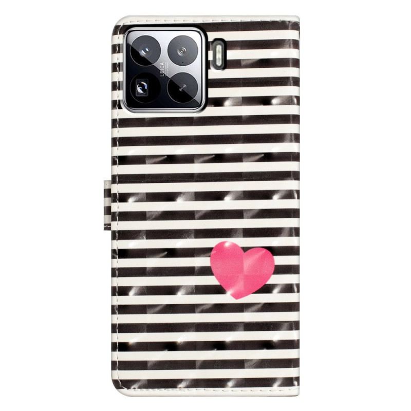 Lederhüllen Xiaomi 15 Pro Handyhülle 3d-streifen Und Herzen