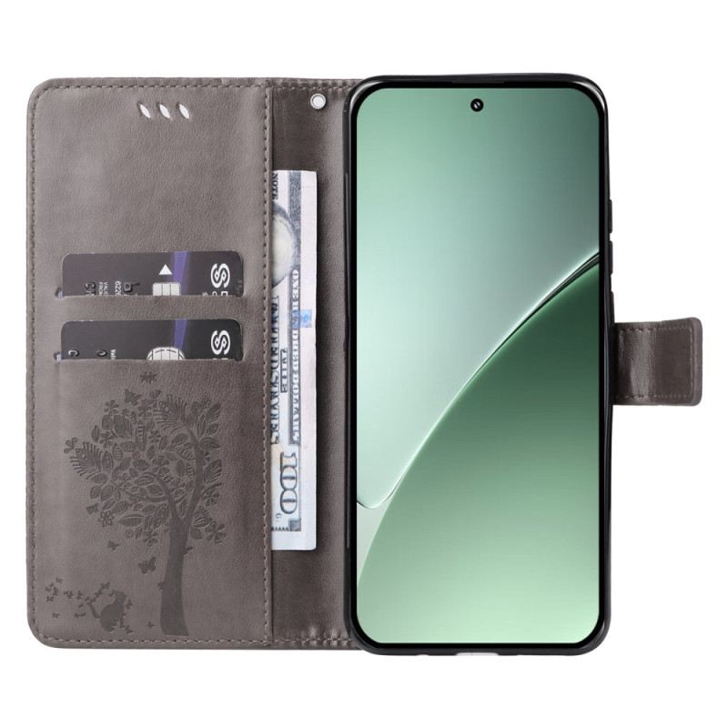 Lederhüllen Xiaomi 15 Pro Handyhülle Katze Und Baum