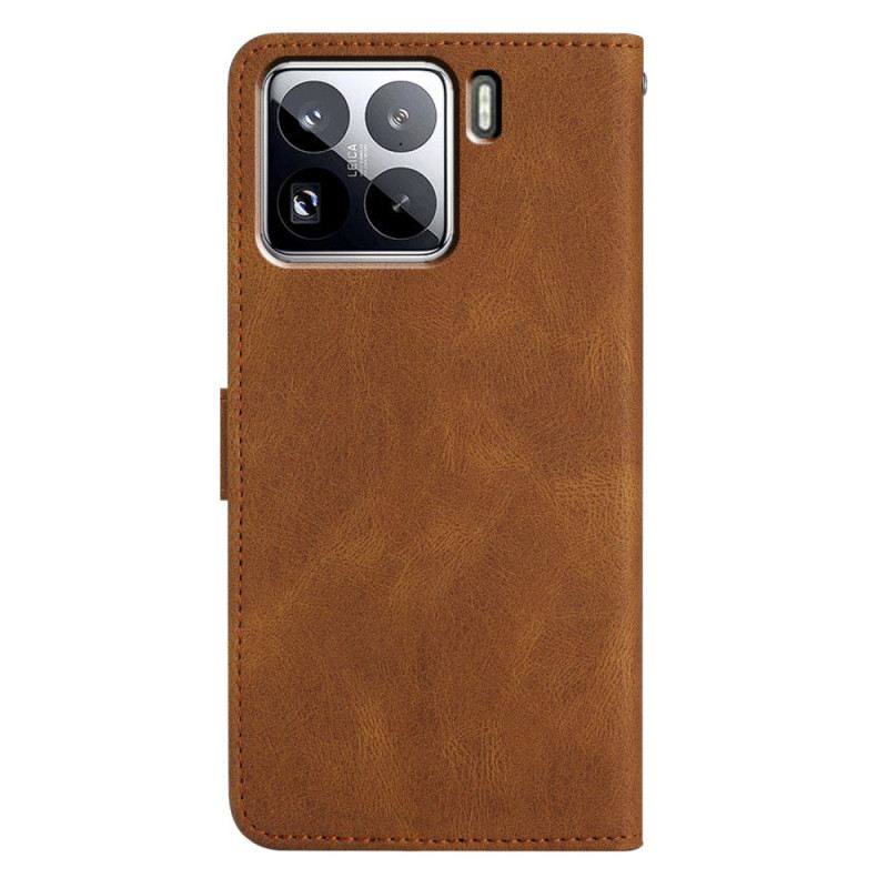 Lederhüllen Xiaomi 15 Pro Handyhülle Linien Und Streifen Mit Riemen