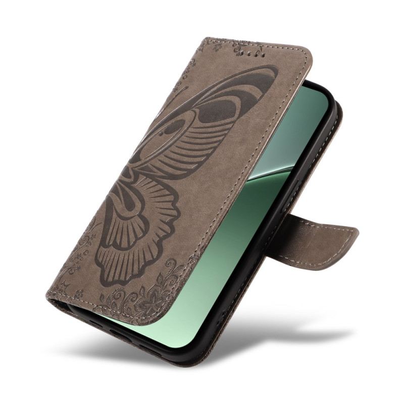 Lederhüllen Xiaomi 15 Pro Handyhülle Schmetterlingsdesign